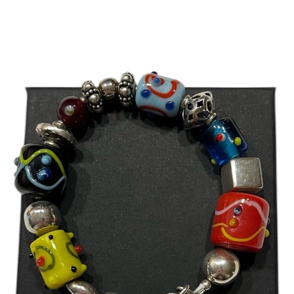 SILPADA Sterling silver bracelet with Lampwork glass beads - Picture 2 of 8